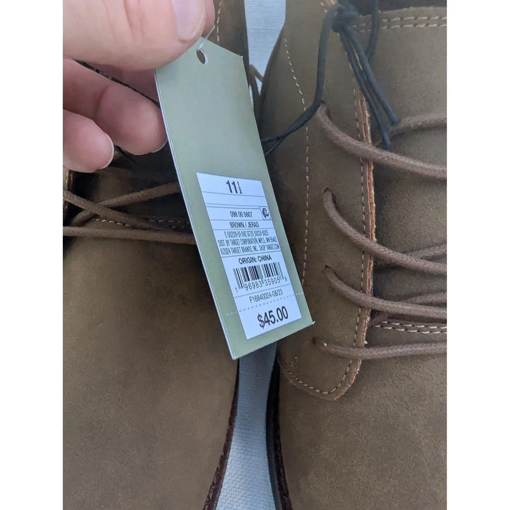 Goodfellow‎ & Co Jerad Men's Chukka Boots 11.5 Brown Faux Suede Desert Boot NWT